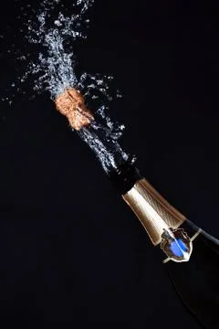 Close-up of champagne explosion Stock Photos