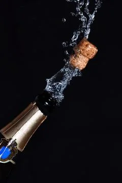 Close-up of champagne explosion Stock Photos