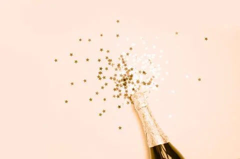 Close-up of champagne explosion Stock Photos