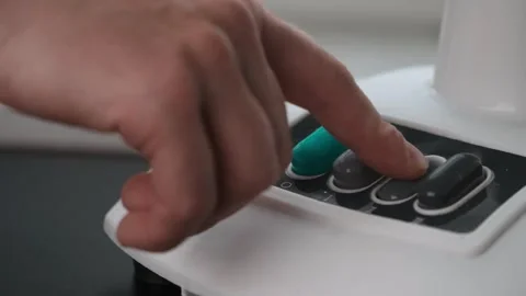 Close up of changing table fan speed Stock Footage 345733457