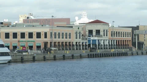 Close up of Channelside from Water Stock Footage 25331994