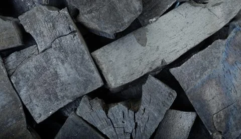 Close up charcoal for background texture Stock Photos