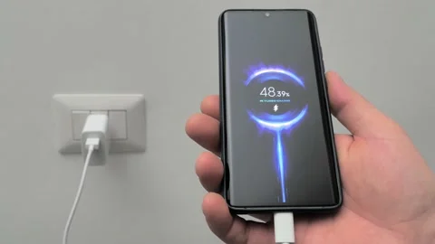 Close-up of the charging connection to your phone Stock Footage 239265861