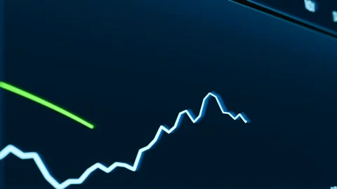 Close-up chart and line on the stock market and exchange screen. Video stock 283639841