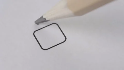 Close-Up of Checkbox Being Ticked with Pencil and Placed Beside Video stock 329849506