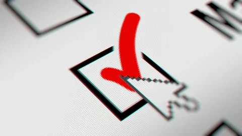 Close up of Checkbox Marking Survey Stock Footage 118570334
