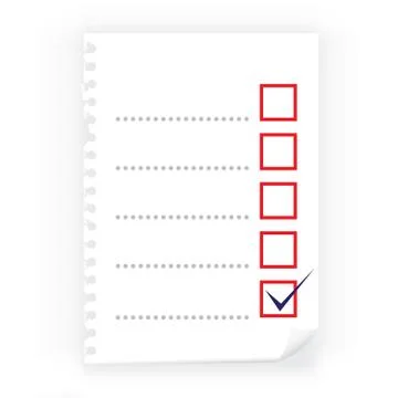 Close up of checkbox notepad paper - illustration Illustrazione stock