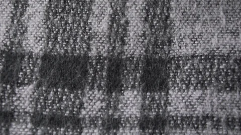 Close-up of checkered acrylic or wool fabric, women's sweater or scarf Video stock 122594963