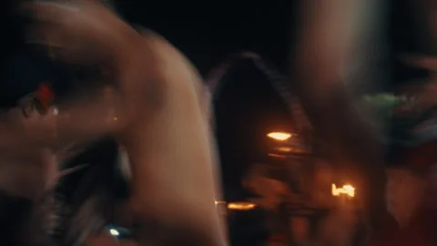 Close-up of checkered cloth on Kecak dancer during ritual performance Stock Footage 328079312