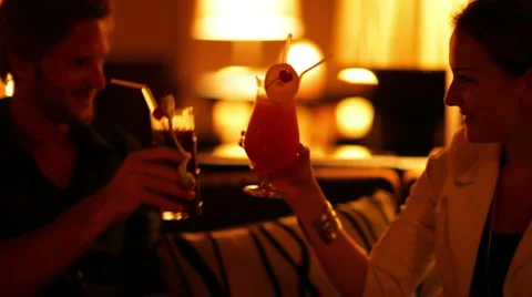 Close cheering with cocktails Stock Footage 1018433