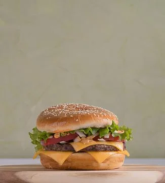 Close-up cheese burger. Stock Photos