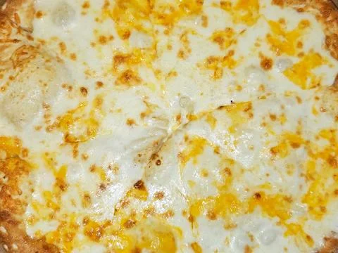 Close-up of cheese pizza. Stock Photos