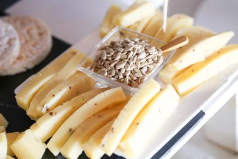 Close up of cheese selection Foto stock