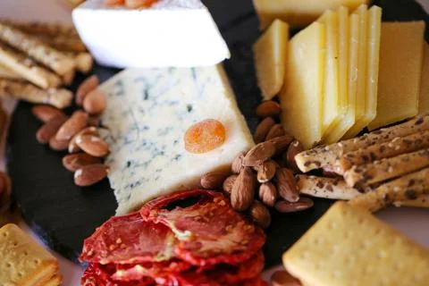 Close up of cheese selections Stock Photos