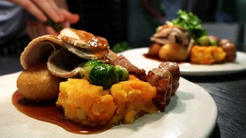 Close up of chef adding the finishing touches to his meal Stock Footage 106810131