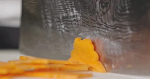 Close Up of Chef Chopping Fresh Vegetables 4K Video stock 346395293