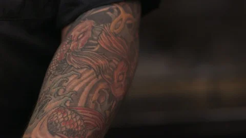 Close up chef cutting fresh meat raw lunch condiment preparation beef board Stock Footage 103290232