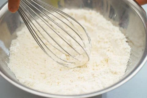 Close-up of chef hands, bread making process Stock Photos