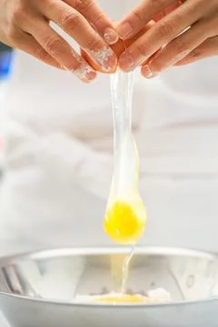 Close-up of chef hands, bread making process Stock Photos