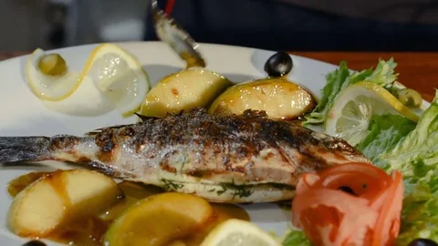 Close-up of chef hands cooking and preparing Asian food . Rack focus Stock Footage 73132560