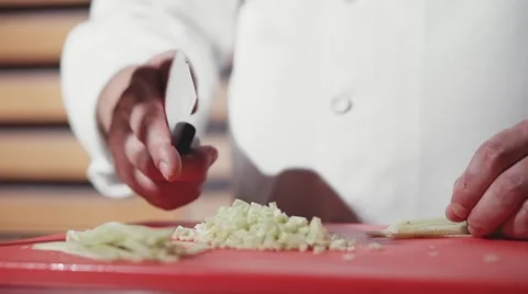 Close-up of chef hands cooking food in restaurant kitchen. Slow Motion. 스톡 동영상 53897198