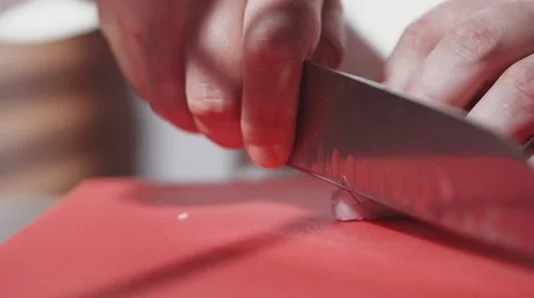 Close-up of chef hands cooking food in restaurant kitchen. Slow Motion. Video stock 53897309