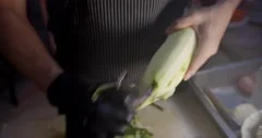 Shredding Green Papaya Traditionally by Knife, Slicing Step Stock Footage -  Video of organic, green: 109377660