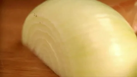 Close up of chef slicing onion Stock-Footage 98247427