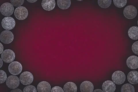 Close-up of chelated iron tablets, with negative space. dietary concept. Foto stock