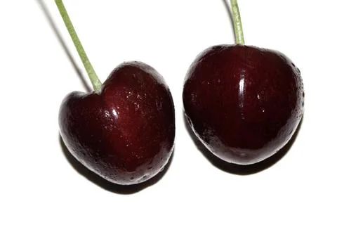 Close up of a cherry fruit on white background Stock Photos