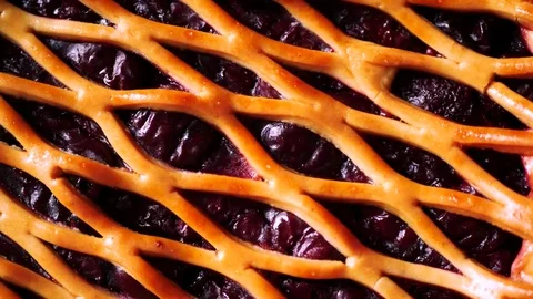 Close-up cherry pie. Stock Footage 70671657