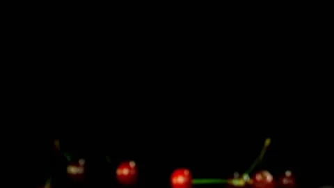 Close-up of cherry rotates in the air Stock Footage 101974873