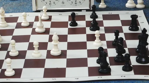 Close-up of chess game tournament with clock. Stock Footage 62575842