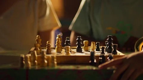Close Up of Chess Pieces on Board Stock Footage 344236014