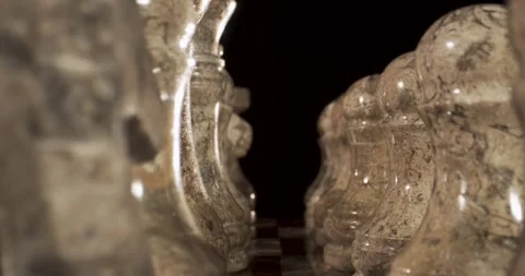 Close-up of chess pieces with smooth camera movement and depth Stock Footage 340482500