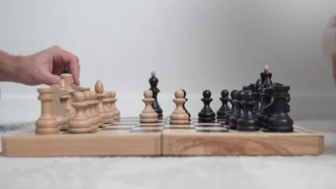 A close-up of a chessboard, Stock Footage 148408747