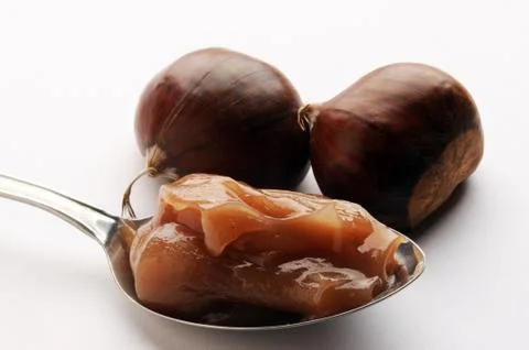 Close up on chestnut cream Stock Photos