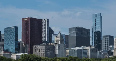 Close up of the Chicago city skyline Stock-Footage 112657047