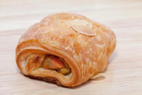 Close up of chicken pie on white background Stock Photos