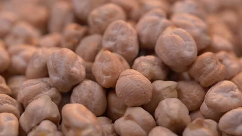 Close-up of Chickpea beans rotate in slow motion Stock Footage 137216660