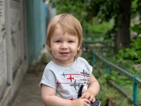 Close-up of a child with a bitten face Stock Photos