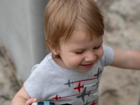 Close-up of a child with a bitten face Stock Photos