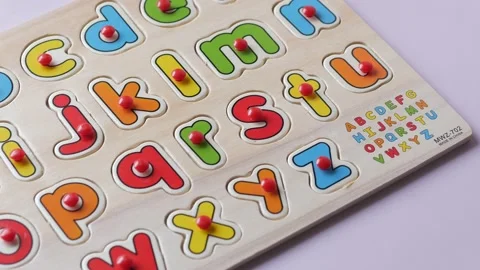 Close up of child development toy on table Stock Footage 187706269