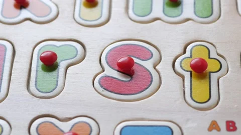 Close up of child development toy on table Stock Footage 187706829