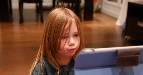 Close to child face watching tablet Stock Footage 88039692