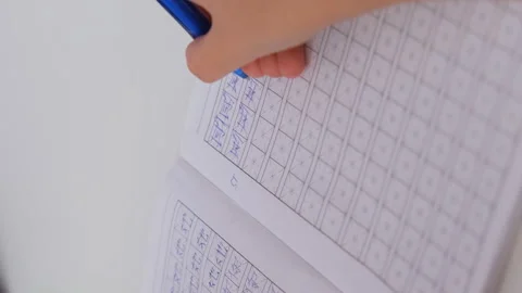 Close-up of child practicing writing Chinese Stock Footage 272815847