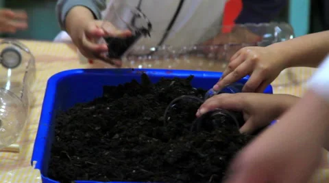 CLOSE UP. Children hands doing school activities in the kindergarten. Stock Footage 48428785