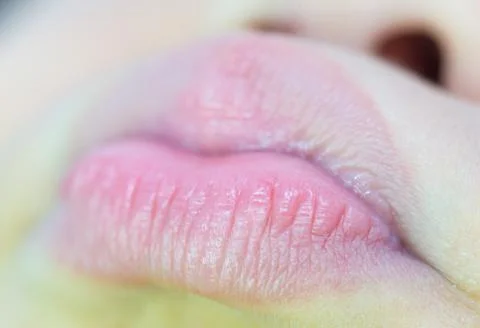 Close-up of children's lips Stock Photos