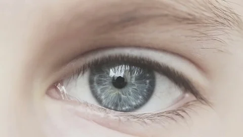 Close-up child's eye looking at camera Stock Footage 77205697
