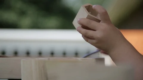 Close Up Child's Hands Playing in Sand Stock Footage 91748786